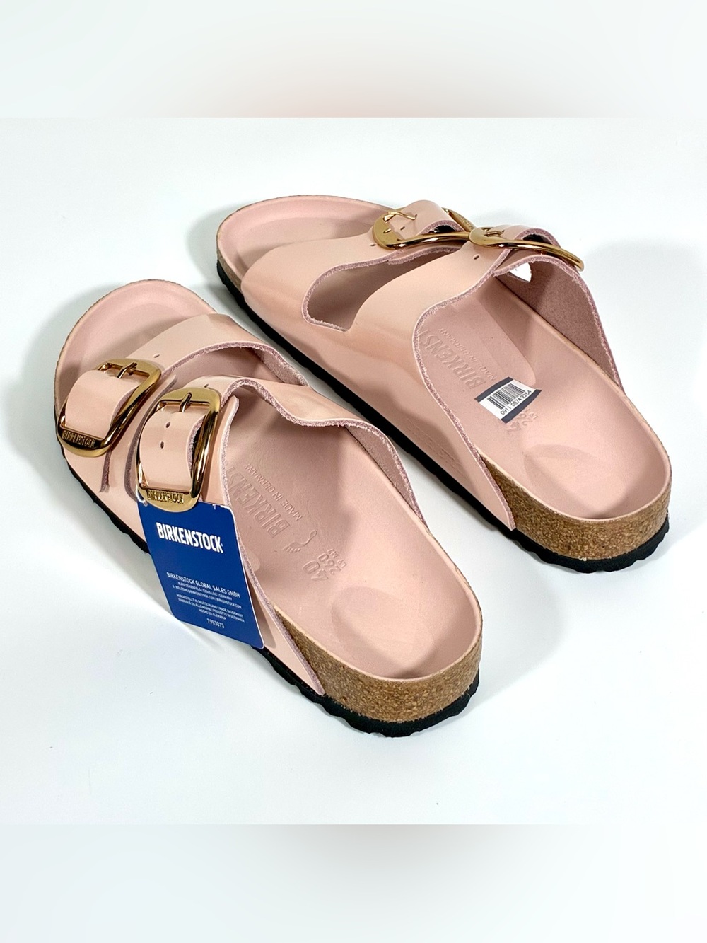*SOLD* Birkenstock Arizona Big Buckle Natural Leather Patent High Shine - Picture 15 of 17